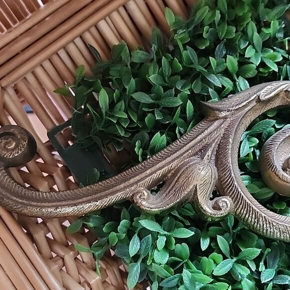 Vintage Solid Brass Wall Pediment - Picture 3 of 9